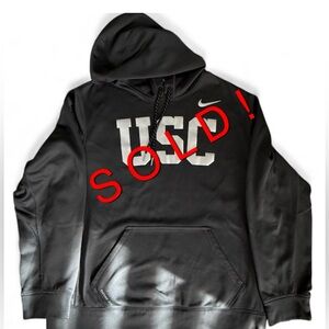 Nike Therma Fit USC Trojans Gray Hoodie Sweatshirt Sz L Unisex